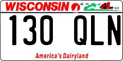 WI license plate 130QLN