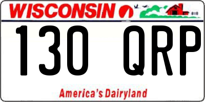 WI license plate 130QRP