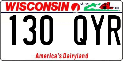 WI license plate 130QYR