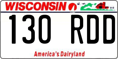WI license plate 130RDD