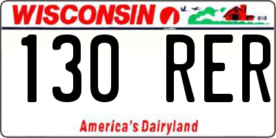WI license plate 130RER