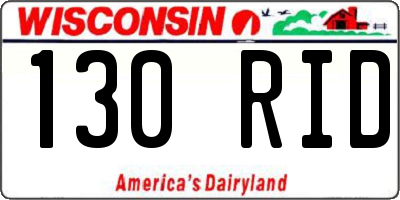 WI license plate 130RID