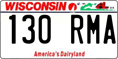 WI license plate 130RMA