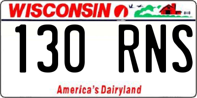 WI license plate 130RNS