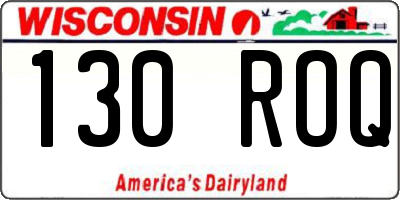 WI license plate 130ROQ