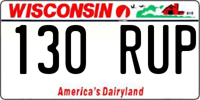 WI license plate 130RUP