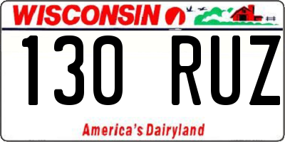 WI license plate 130RUZ