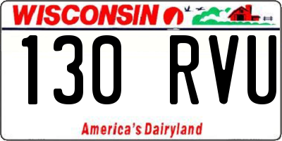 WI license plate 130RVU