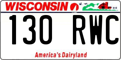 WI license plate 130RWC