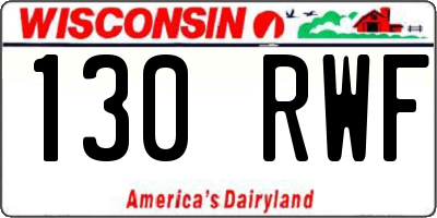 WI license plate 130RWF