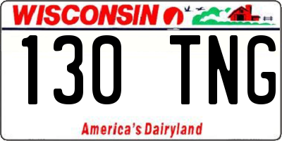 WI license plate 130TNG