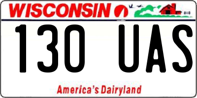 WI license plate 130UAS