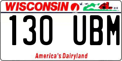 WI license plate 130UBM