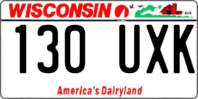 WI license plate 130UXK