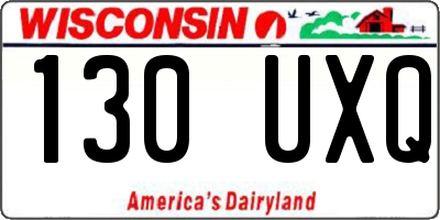 WI license plate 130UXQ