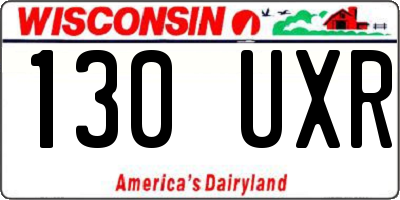 WI license plate 130UXR