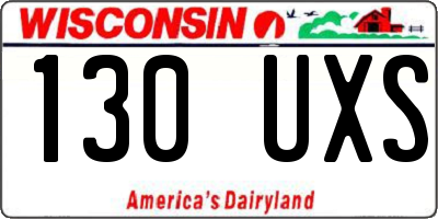 WI license plate 130UXS