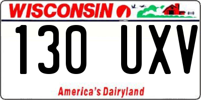 WI license plate 130UXV