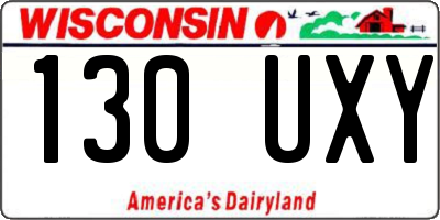 WI license plate 130UXY