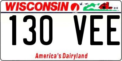 WI license plate 130VEE