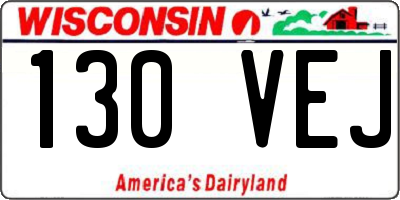 WI license plate 130VEJ