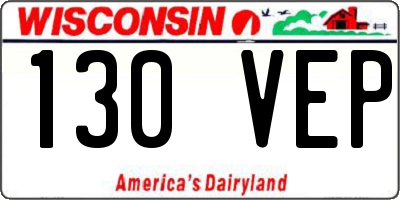 WI license plate 130VEP