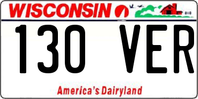 WI license plate 130VER