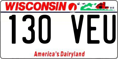 WI license plate 130VEU