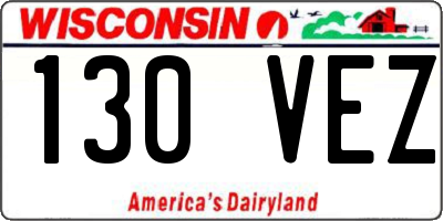 WI license plate 130VEZ