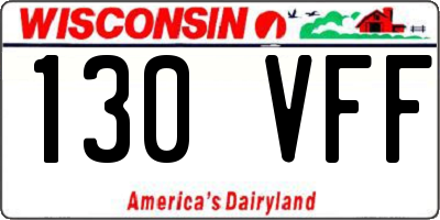 WI license plate 130VFF