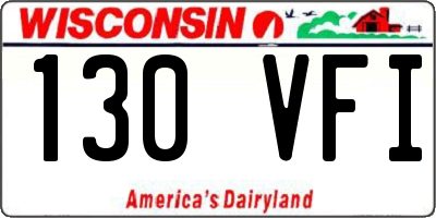 WI license plate 130VFI