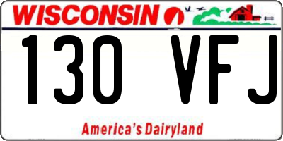 WI license plate 130VFJ