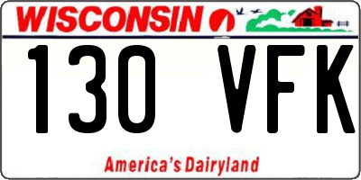 WI license plate 130VFK