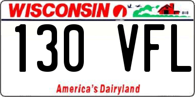WI license plate 130VFL