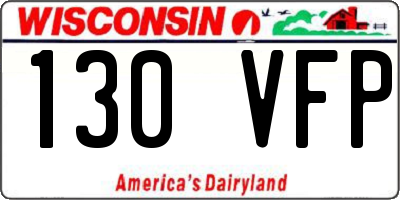 WI license plate 130VFP