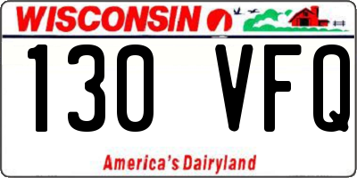 WI license plate 130VFQ