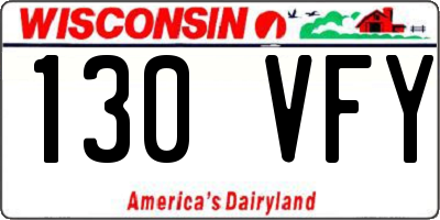 WI license plate 130VFY
