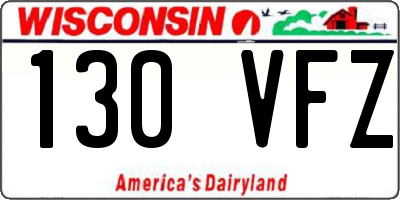 WI license plate 130VFZ