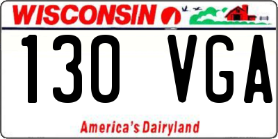WI license plate 130VGA