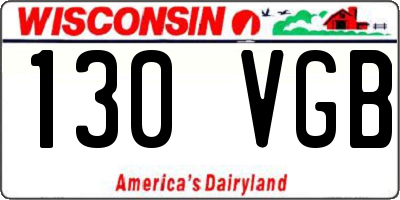 WI license plate 130VGB
