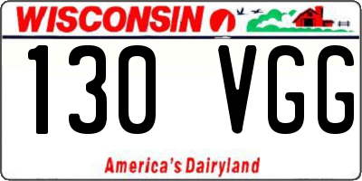 WI license plate 130VGG