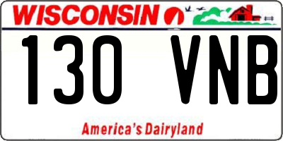 WI license plate 130VNB