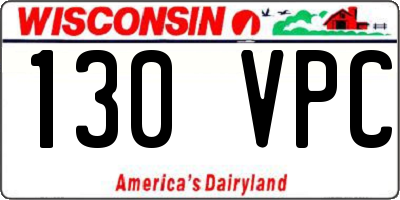 WI license plate 130VPC
