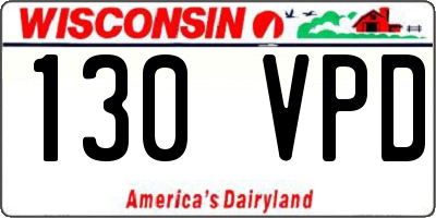 WI license plate 130VPD