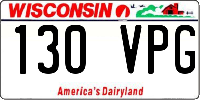 WI license plate 130VPG