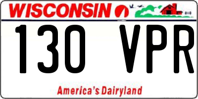 WI license plate 130VPR