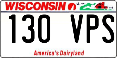 WI license plate 130VPS