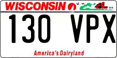 WI license plate 130VPX