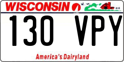 WI license plate 130VPY