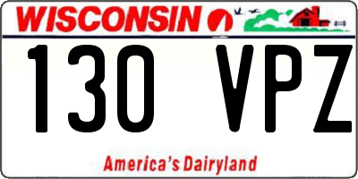 WI license plate 130VPZ